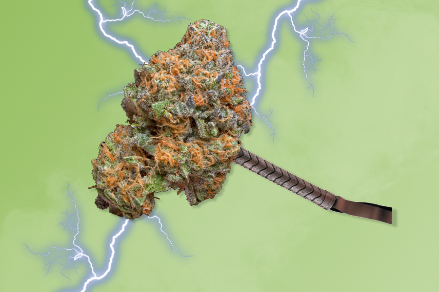 Thor's Hammer as weed with lightning