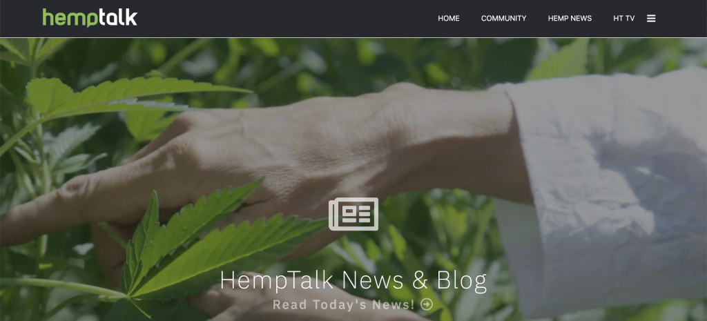 Hemptalk cannabis social network video on a homepage