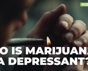 A man lighting a joint with his hands, so is marijuana a depressant